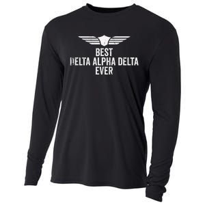 Airplane Pilot Best Dad Flying Gift Cooling Performance Long Sleeve Crew