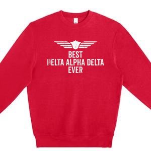 Airplane Pilot Best Dad Flying Gift Premium Crewneck Sweatshirt