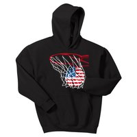 American Patriotic Basketball 4th Of July US Flag Kids Hoodie