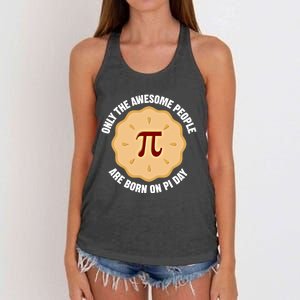 Awesome People Born On Pi Day Birthday March 14th Pi Day Meaningful Gift Women's Knotted Racerback Tank