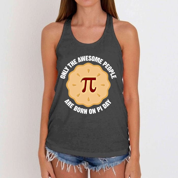 Awesome People Born On Pi Day Birthday March 14th Pi Day Meaningful Gift Women's Knotted Racerback Tank