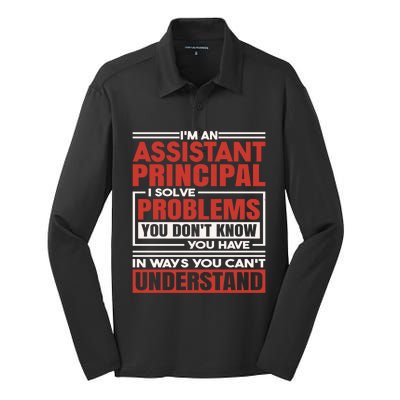 Assistant Principal Cute Gift Silk Touch Performance Long Sleeve Polo