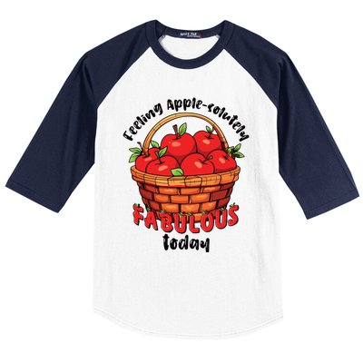 Apple Picking Crew Funny Apple Harvest Matching Family Squad Baseball Sleeve Shirt