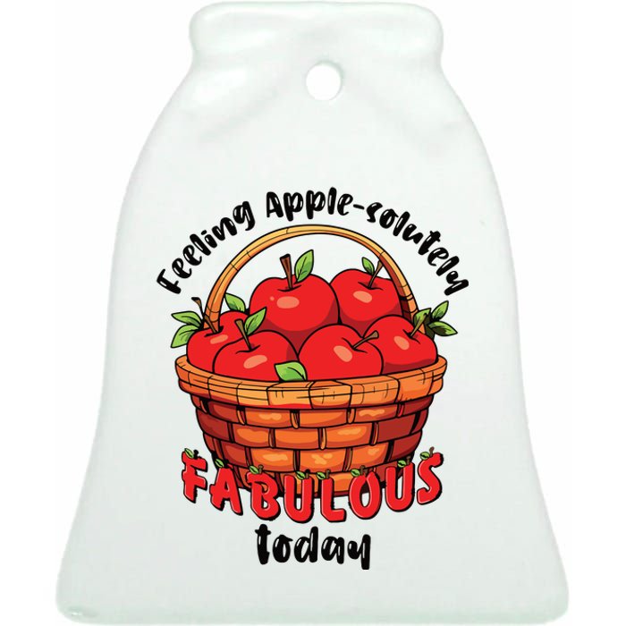 Apple Picking Crew Funny Apple Harvest Matching Family Squad Ceramic Bell Ornament