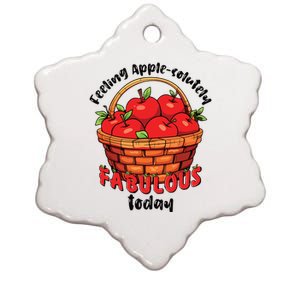 Apple Picking Crew Funny Apple Harvest Matching Family Squad Ceramic Star Ornament