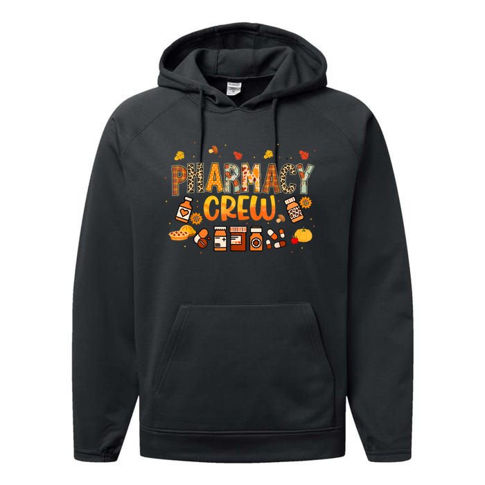 Autumn Pharmacy Crew Pharmacist Squad Fall Leaves Pumpkin Gift Performance Fleece Hoodie