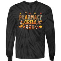 Autumn Pharmacy Crew Pharmacist Squad Fall Leaves Pumpkin Gift Tie-Dye Long Sleeve Shirt