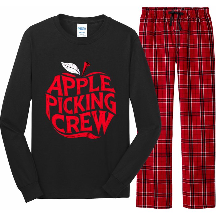 Apple Picking Crew Funny Orchard Harvest Season Fall Autumn Long Sleeve Pajama Set