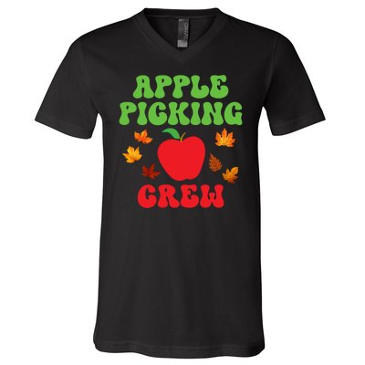 Apple Picking Crew Fall Family Outfit Autumn Fall Apple Lover Apple Picking V-Neck T-Shirt