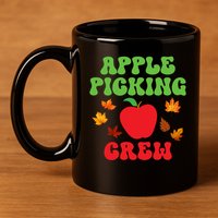 Apple Picking Crew Fall Family Outfit Autumn Fall Apple Lover Apple Picking 11oz C Handle Ceramic Mug