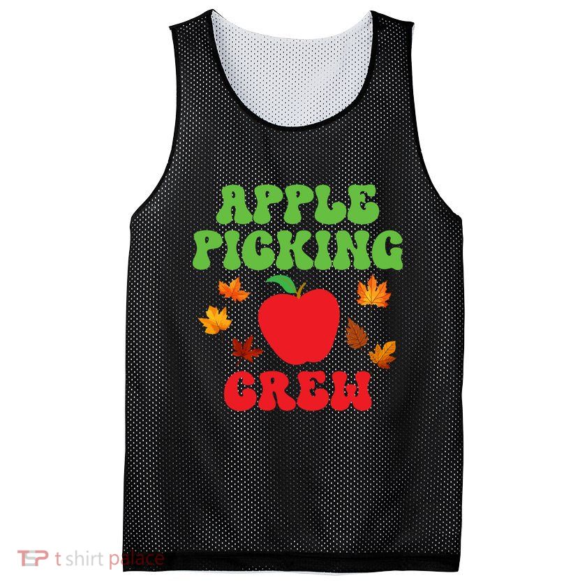Apple Picking Crew Fall Family Outfit Autumn Fall Apple Lover Apple Picking Mesh Reversible Basketball Jersey Tank