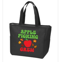 Apple Picking Crew Fall Family Outfit Autumn Fall Apple Lover Apple Picking Zip Tote Bag