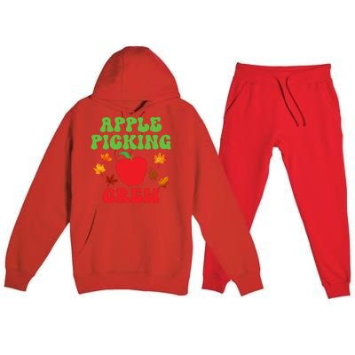 Apple Picking Crew Fall Family Outfit Autumn Fall Apple Lover Apple Picking Premium Hooded Sweatsuit Set