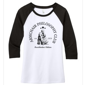 Armchair Philosophy Club Women's Tri-Blend 3/4-Sleeve Raglan Shirt