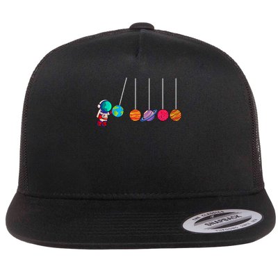 Astrophysicist Planet Cradle Astronomy Flat Bill Trucker Hat