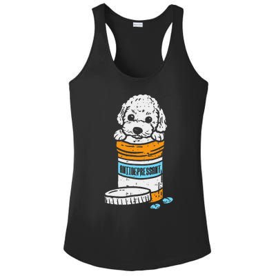 Antidepressant Poodle Cute Animal Pet Dog Lover Owner Gift Ladies PosiCharge Competitor Racerback Tank