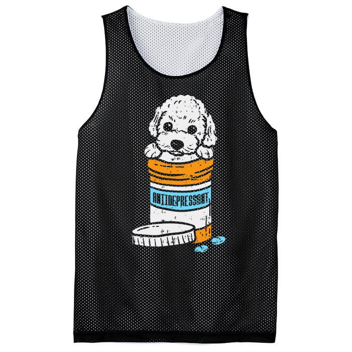 Antidepressant Poodle Cute Animal Pet Dog Lover Owner Gift Mesh Reversible Basketball Jersey Tank