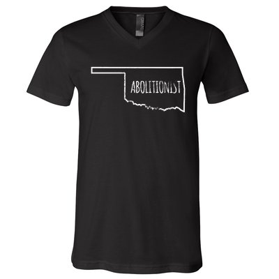 Abolitionist Prolife Christian Abortion Oklahoma V-Neck T-Shirt