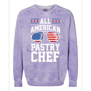 Allamerican Pastry Chef 4th Of July Patriotic American Flag Gift Colorblast Crewneck Sweatshirt