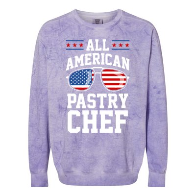 Allamerican Pastry Chef 4th Of July Patriotic American Flag Gift Colorblast Crewneck Sweatshirt