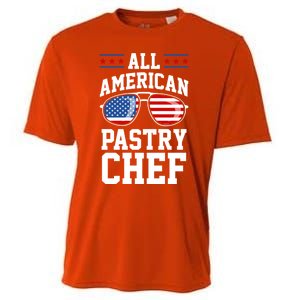 Allamerican Pastry Chef 4th Of July Patriotic American Flag Gift Cooling Performance Crew T-Shirt