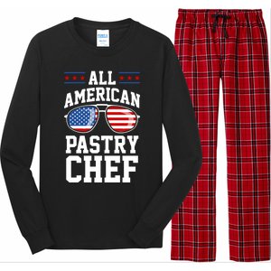 Allamerican Pastry Chef 4th Of July Patriotic American Flag Gift Long Sleeve Pajama Set