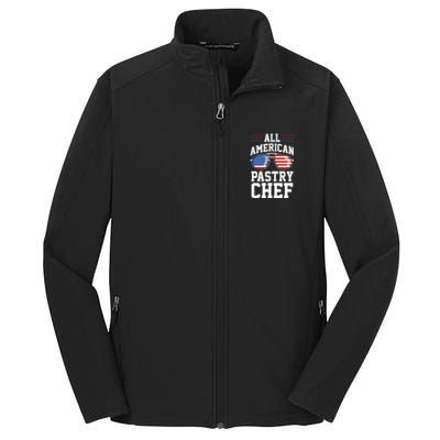 Allamerican Pastry Chef 4th Of July Patriotic American Flag Gift Core Soft Shell Jacket