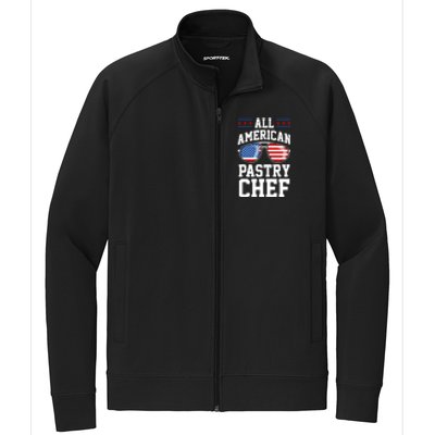 Allamerican Pastry Chef 4th Of July Patriotic American Flag Gift Stretch Full-Zip Cadet Jacket