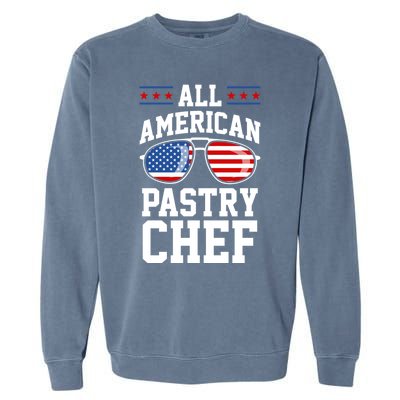 Allamerican Pastry Chef 4th Of July Patriotic American Flag Gift Garment-Dyed Sweatshirt