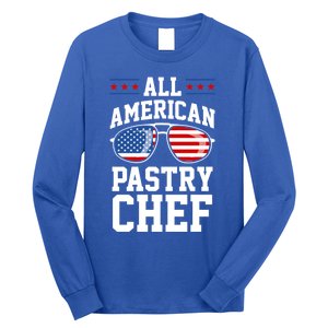 Allamerican Pastry Chef 4th Of July Patriotic American Flag Gift Long Sleeve Shirt