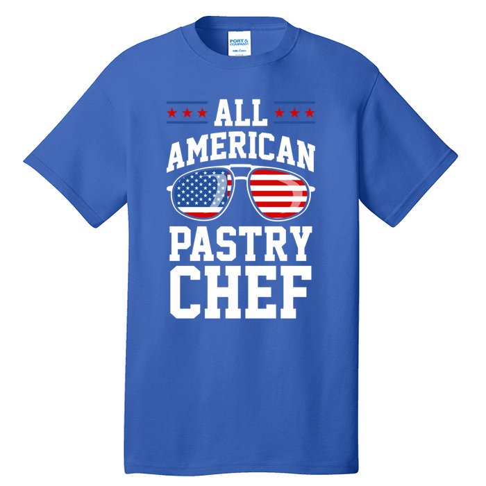 Allamerican Pastry Chef 4th Of July Patriotic American Flag Gift Tall T-Shirt