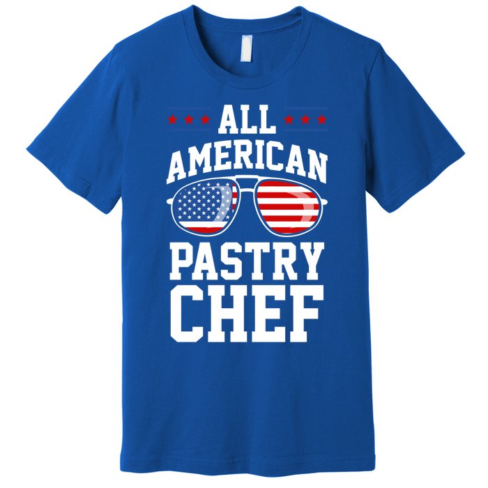 Allamerican Pastry Chef 4th Of July Patriotic American Flag Gift Premium T-Shirt