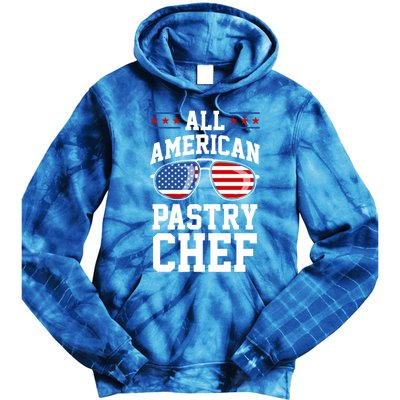 Allamerican Pastry Chef 4th Of July Patriotic American Flag Gift Tie Dye Hoodie