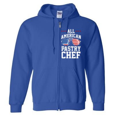 Allamerican Pastry Chef 4th Of July Patriotic American Flag Gift Full Zip Hoodie