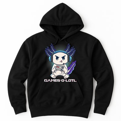 Axolotl Playing Console Video Games Gamesolotl Gaming Hoodie