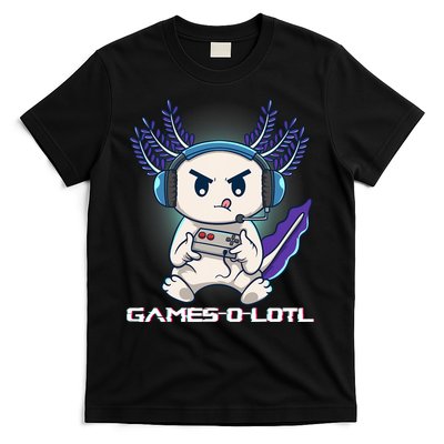 Axolotl Playing Console Video Games Gamesolotl Gaming T-Shirt