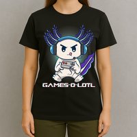 Axolotl Playing Console Video Games Gamesolotl Gaming T-Shirt
