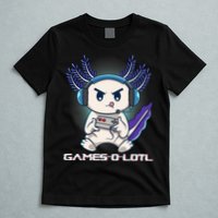 Axolotl Playing Console Video Games Gamesolotl Gaming T-Shirt