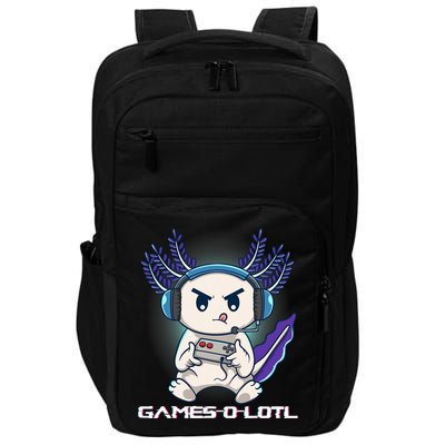 Axolotl Playing Console Video Games Gamesolotl Gaming Impact Tech Backpack