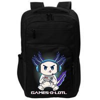 Axolotl Playing Console Video Games Gamesolotl Gaming Impact Tech Backpack