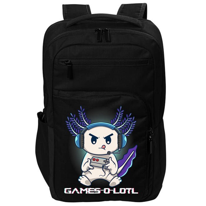 Axolotl Playing Console Video Games Gamesolotl Gaming Impact Tech Backpack