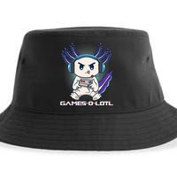 Axolotl Playing Console Video Games Gamesolotl Gaming Sustainable Bucket Hat