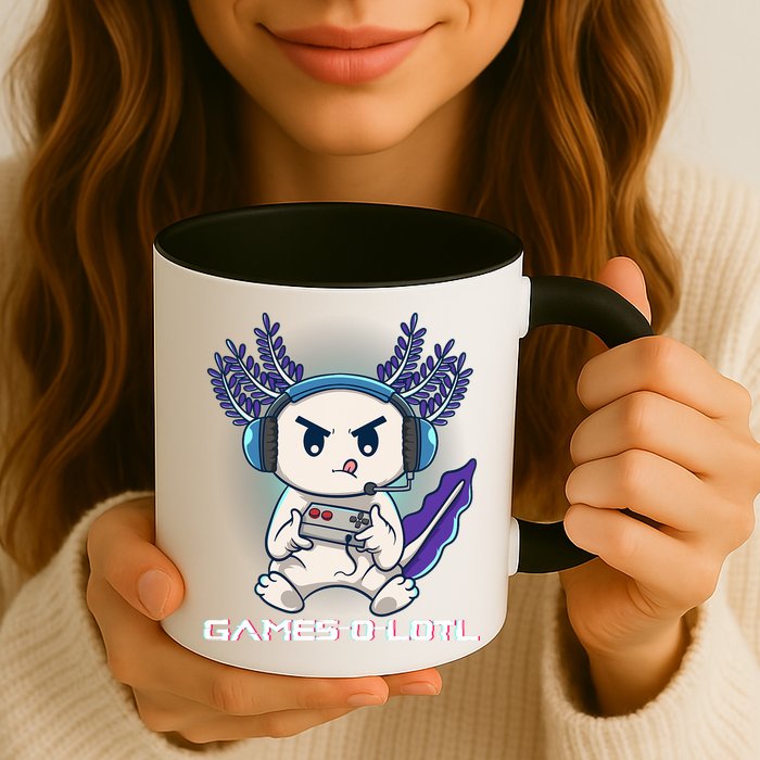 Axolotl Playing Console Video Games Gamesolotl Gaming Mug