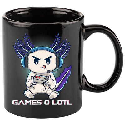 Axolotl Playing Console Video Games Gamesolotl Gaming 11oz C Handle Ceramic Mug