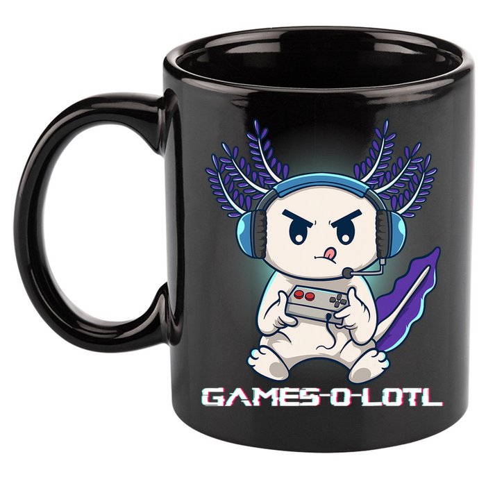 Axolotl Playing Console Video Games Gamesolotl Gaming 11oz C Handle Ceramic Mug