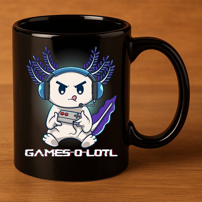 Axolotl Playing Console Video Games Gamesolotl Gaming 11oz C Handle Ceramic Mug