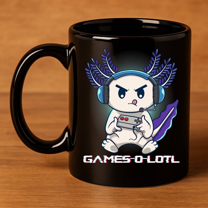 Axolotl Playing Console Video Games Gamesolotl Gaming 11oz C Handle Ceramic Mug