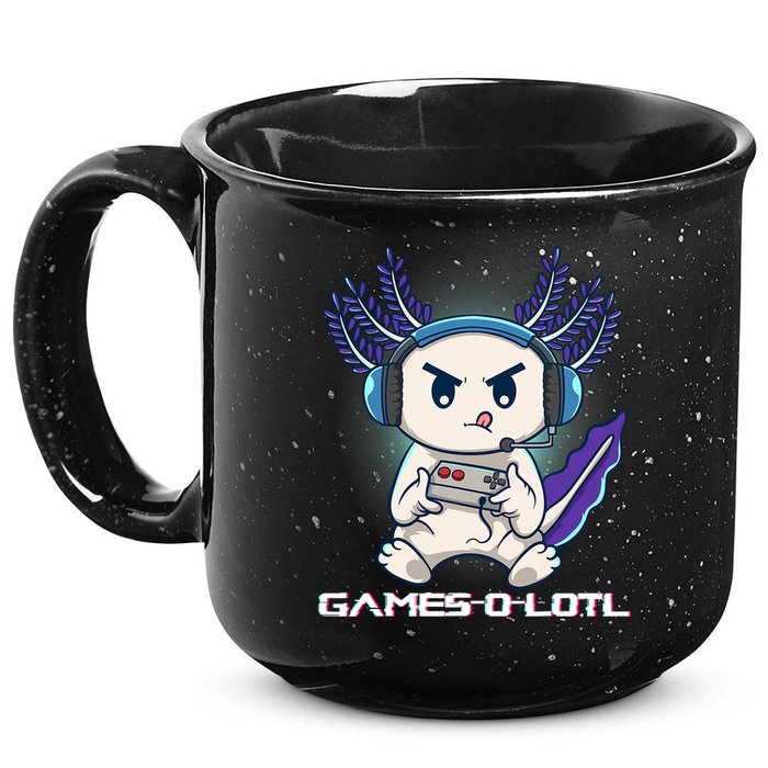 Axolotl Playing Console Video Games Gamesolotl Gaming 15oz Campfire Ceramic Mug