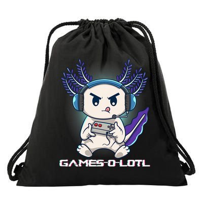 Axolotl Playing Console Video Games Gamesolotl Gaming Drawstring Bag