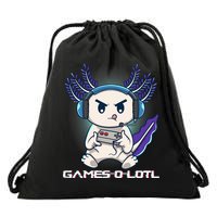 Axolotl Playing Console Video Games Gamesolotl Gaming Drawstring Bag